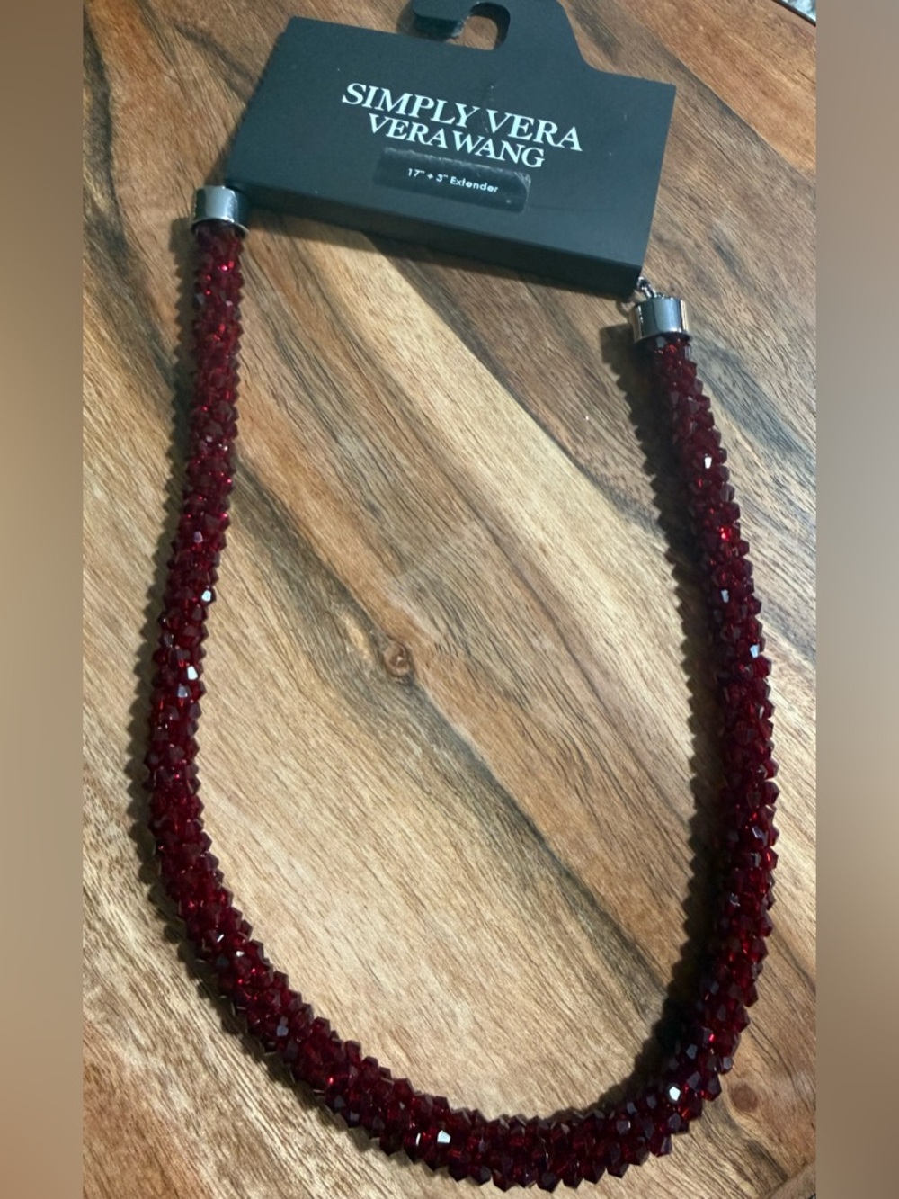 Simply Vera Vera Wang Bead Collar Necklace Earrings and Bracelets Set NWT Red - Picture 2 of 8